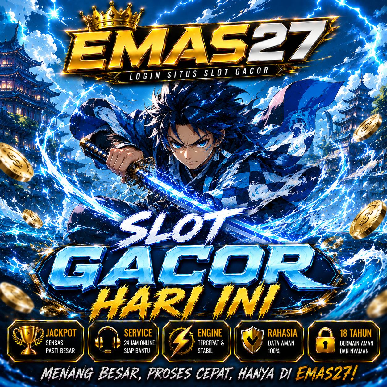 Thumbnail 1 of 3, Poster, EMAS27 | Situs Slot Gacor Hari Ini Pilihan Pecinta Slot88 Resmi Indonesia designed and sold by EMAS27.
